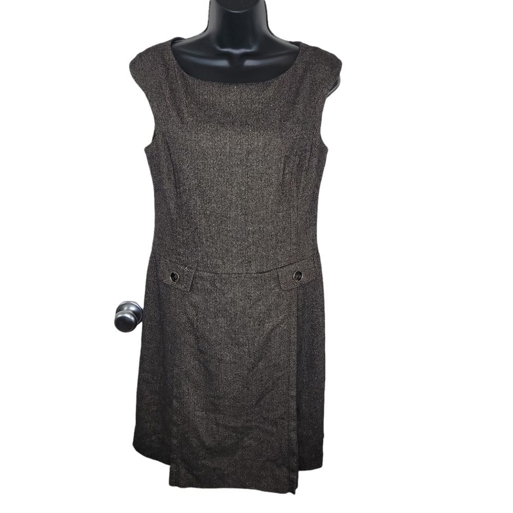 Ann Taylor wool blend sleeveless sheath dress size 8